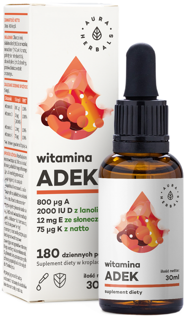 Вітамін ADEK Aura Herbals 30 мл стійкість (AH733) - зображення 1