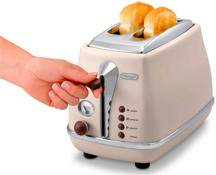Тостер DELONGHI Icona Vintage CTOV2103.BG - Фото 3 Тостер DELONGHI Icona Vintage CTOV2103.BG - изображение 3