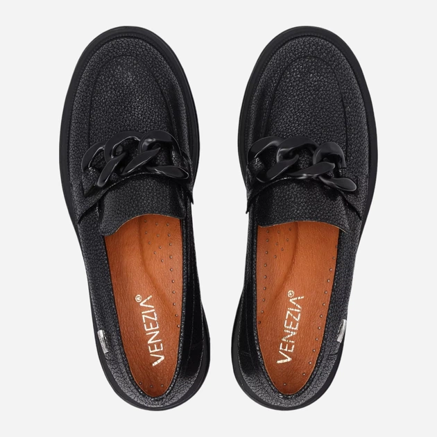 Loafersy damskie skórzane VENEZIA G009LEBLOBM086 37 Czarne (5906140547830) - obraz 5