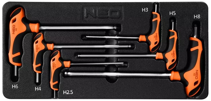 Набір ключів HEX NEO Tools 6 шт. вставка 84-254 (5907558483956) - зображення 1