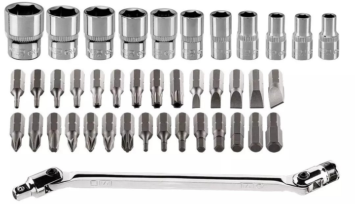 Zestaw kluczy nasadowych NEO Tools 1/4" wkładka 41 szt. 08-603 (5907558409307) - obraz 3