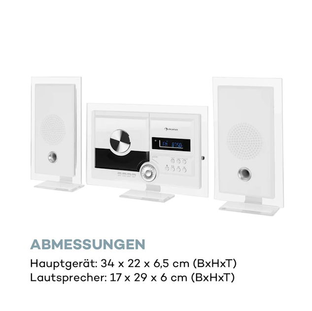 Стереосистема Аuna Stereo Sonic DAB+ Універсальна музична система 20 Вт - Фото 4 Стереосистема Аuna Stereo Sonic DAB+ Універсальна музична система 20 Вт - зображення 4