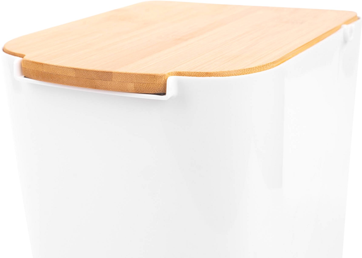 Kosz łazienkowy 5five Simply Smart Bambou z bambusową pokrywą 5 l Biały (3560239658269) - obraz 6