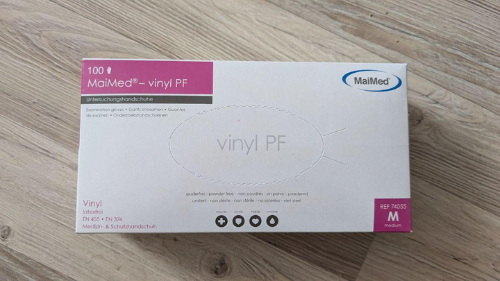 Вінілові Рукавички MaiMed Vinyl PF: Захисні, Без Пудри, Нестерильні, Розмір M, 100 шт - зображення 2