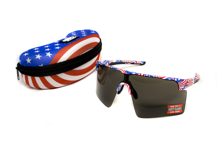 Очки защитные открытые Global Vision Onyx USA Flag (gray), сірі в оправі прапор США - изображение 2