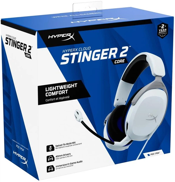 Гарнитура HyperX Cloud Stinger 2 для PS5/PS4 White (6H9B5AA) - Фото 11 Гарнитура HyperX Cloud Stinger 2 для PS5/PS4 White (6H9B5AA) - изображение 11