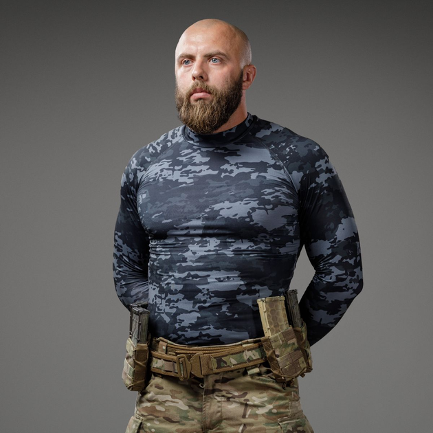 Рашгард тактичний Raptor Ukrarmor Rashguard Dark Multicam. Slim fit, polyester XL - изображение 2