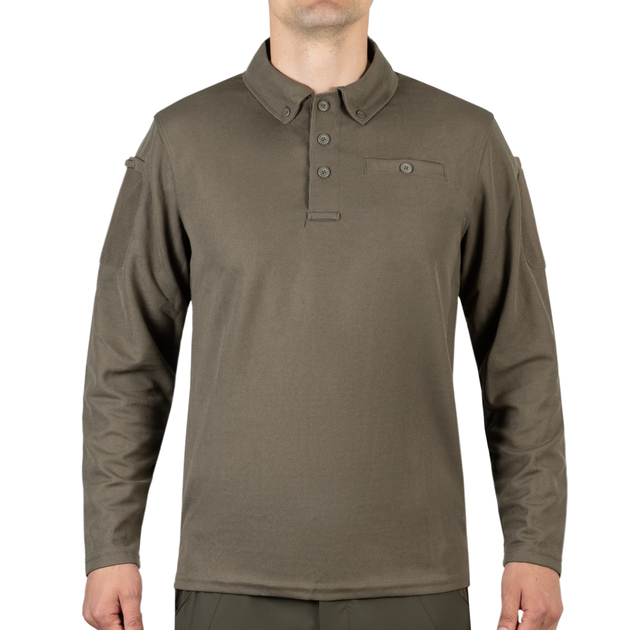 Футболка Поло тактична з довгим рукавом TACTICAL LONG SLEEVE POLO SHIRT QUICK 2XL Olive - зображення 1