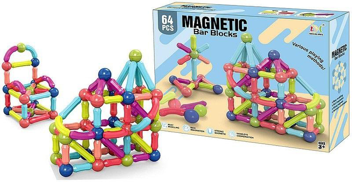 Klocki magnetyczne Adar 3D 64 elementy (5901271597525) - obraz 1