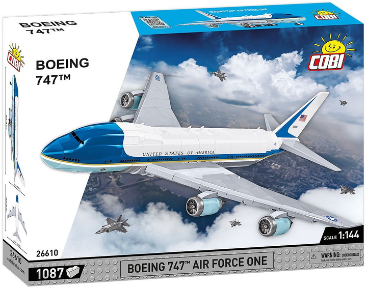 Klocki konstrukcyjne Cobi Boeing 747 Air Force One 1087 elementów (5902251266103) - obraz 1