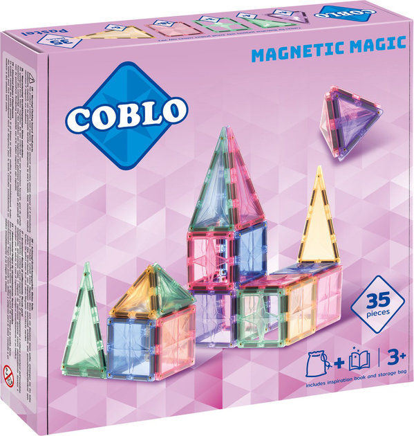 Klocki magnetyczne Coblo Construction Pastel 35 elementów (8719327594360) - obraz 1