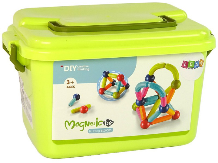 Klocki magnetyczne Leantoys 70 elementów (5905515351225) - obraz 1