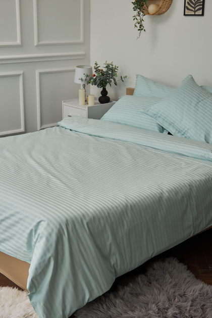 Акція на Підковдра Moon&Star Satin Stripe Stripe Mint Полуторна 143x210 см (MS-870000435) від Rozetka