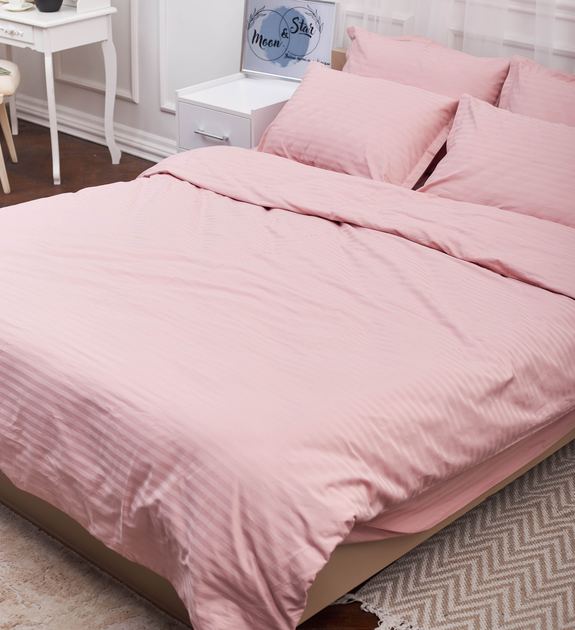 Акція на Підковдра Moon&Star Satin Stripe Stripe Pink Полуторна 143x210 см (MS-870000455) від Rozetka