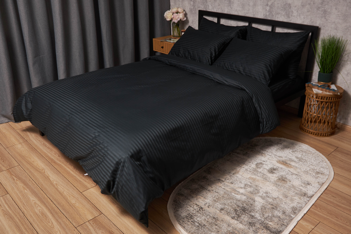 Акція на Підковдра Moon&Star Satin Stripe Midnight Luxe Двоспальна 175x210 см (MS-870000472) від Rozetka