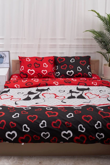 Пододеяльник Moon&Star Бязь Gold Люкс Love Cats Двуспальный 175x210 см (MS-870000577) - изображение 3