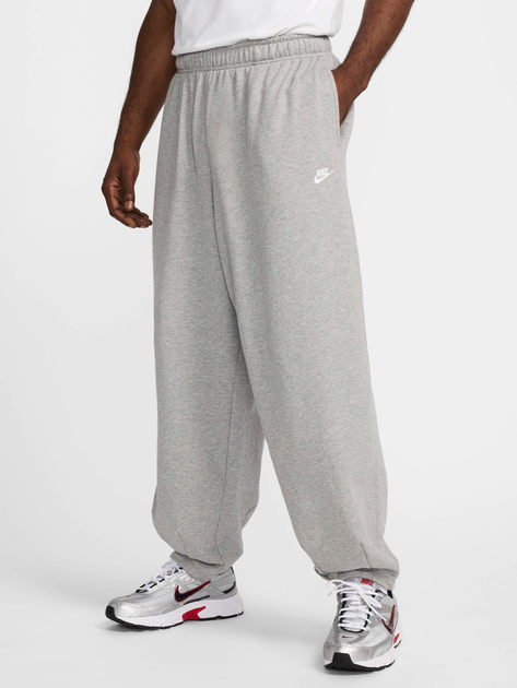 Акція на Спортивні штани утеплені чоловічі Nike M Nk Club Ft Oversized Pant HJ1822-063 L Сірі від Rozetka