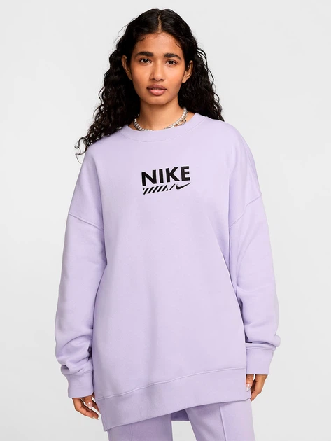 Світшот оверсайз утеплений жіночий Nike W Nsw Flc Os Crew Gls
