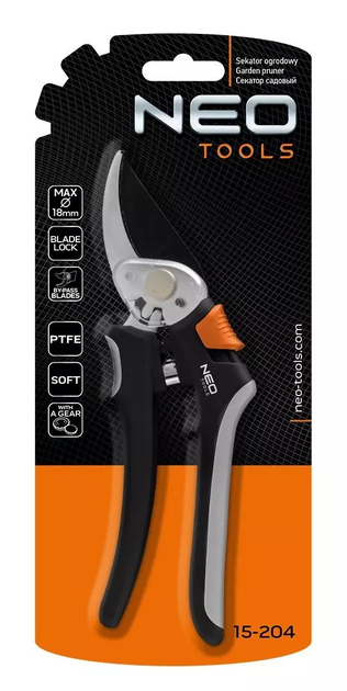 Sekator NEO Tools by-pass 200 mm do 18 mm z przekładnią 15-204 (5907558464795) - obraz 3