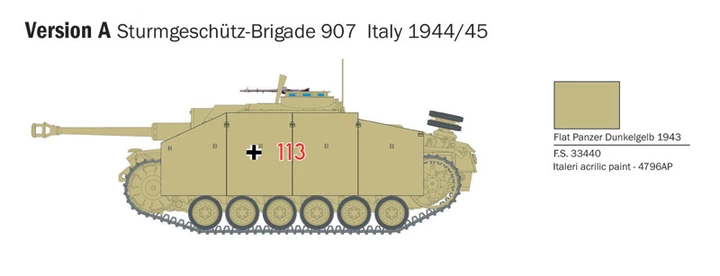 Сборная модель 1/56 истребитель танков Stug III - Sturmhaubitze 105 Italeri 25756 - изображение 4