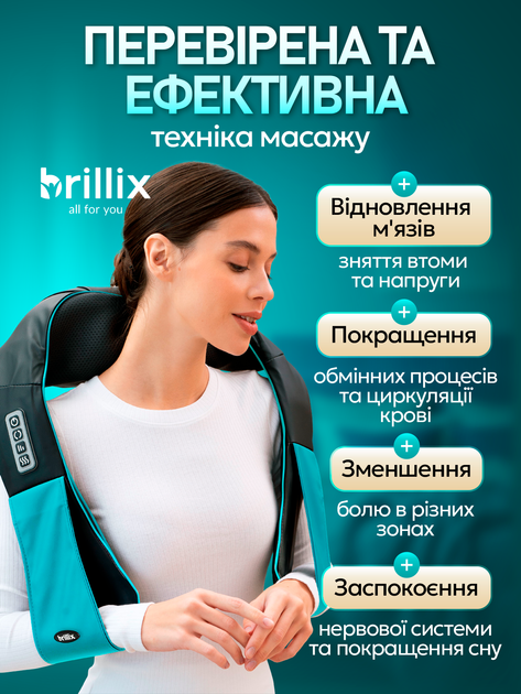 Массажер для тела спины поясницы шеи и плеч Shiatsu воротник электро роликовый с инфракрасным подогревом синий (YC-303D-4) - изображение 3