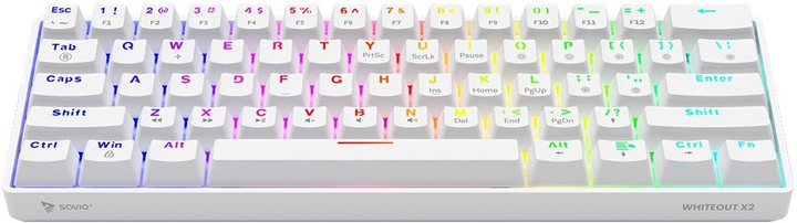 Клавіатура дротова Savio Whiteout X2 Outemu Red USB White - зображення 3