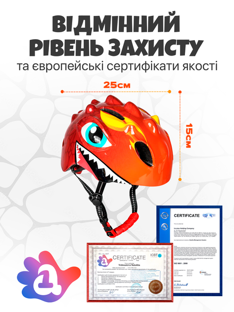 Шлем для велосипеда роликов самоката детский защитный велосипедный велошлем для детей ребенка малышей велосипедные вело шлемы детские велошлемы на велосипед A1 ONT06 розовый динозавр 50 - 54 см - Фото 8 Шлем для велосипеда роликов самоката детский защитный велосипедный велошлем для детей ребенка малышей велосипедные вело шлемы детские велошлемы на велосипед A1 ONT06 розовый динозавр 50 - 54 см - изображение 8