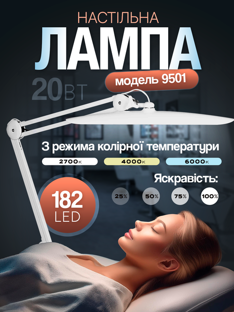 Настольная лампа бестеневая для маникюра школьника рукоделия вышивки на ...