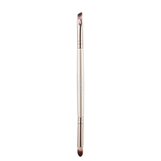 Пензлик для макіяжу брів і повік двосторонній Beauty Luxury Double Eyeshadow Brush MA-17 - Фото 1 Пензлик для макіяжу брів і повік двосторонній Beauty Luxury Double Eyeshadow Brush MA-17 - изображение 1