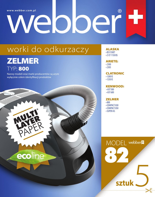 Набір мішків для пилососа Webber Zelmer 800 (02WWZ800) - зображення 1