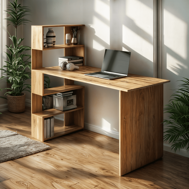 Стол компьютерный Tobi Sho ST-0024 с боковым стеллажом 1416х750х600 Дуб сонома - изображение 2
