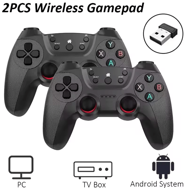 Бездротовий геймпад джойстик для ПК Tv Box Game Stick Android Windows 2 шт. - Фото 3 Бездротовий геймпад джойстик для ПК Tv Box Game Stick Android Windows 2 шт. - зображення 3