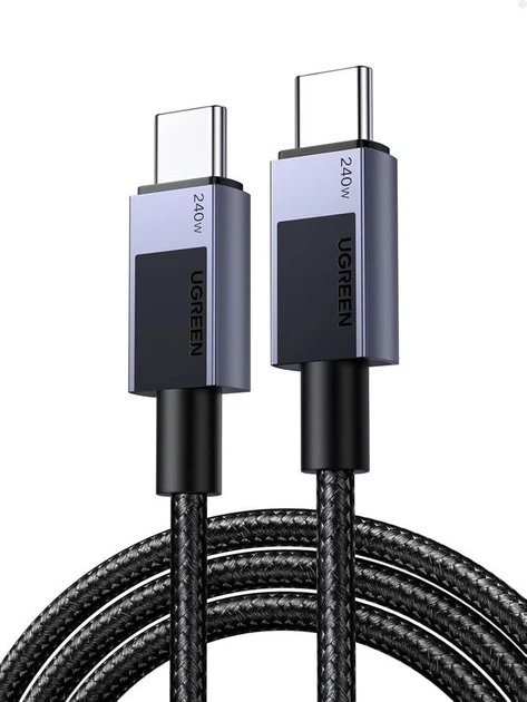 Кабель USB-С to USB-С Ugreen L513 240 Вт, 1м Black - Фото 1 Кабель USB-С to USB-С Ugreen L513 240 Вт, 1м Black - зображення 1