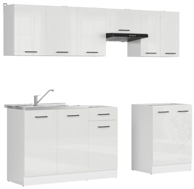 Кухонний гарнітур см з Junona Line 230 AGD Black Red White 230 (K24-JUNONA_AGD_WER_2/230_BBL) 168757 - зображення 2