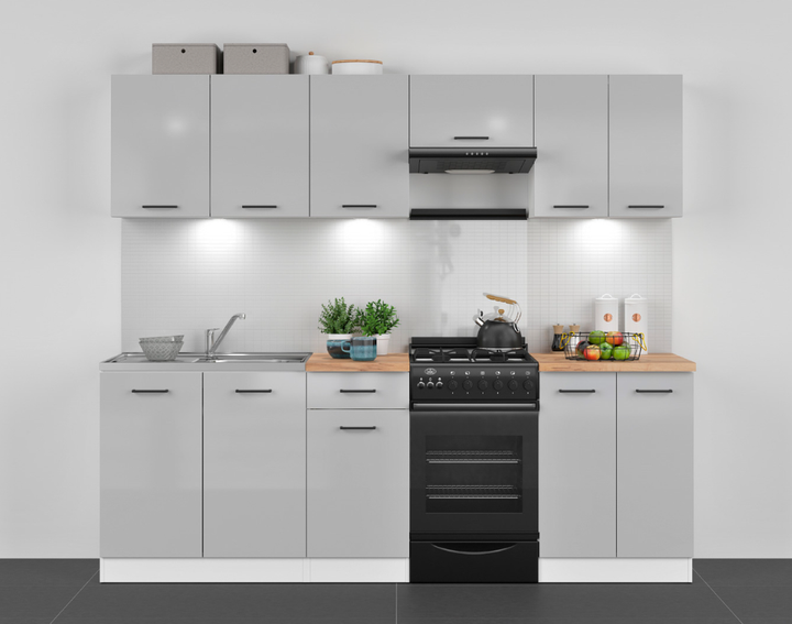 Кухонний гарнітур см зі стільницею Junona Line 240 Black Red White 240 (JUNONA_MODUL_WER_2/240_ZBL) 169954 - зображення 3
