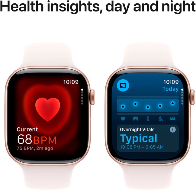 Smartwatch Apple Watch Series 10 GPS 46mm Rose Gold Aluminium Case with Light Blush Sport Band - M/L (MWWU3) - obraz 5