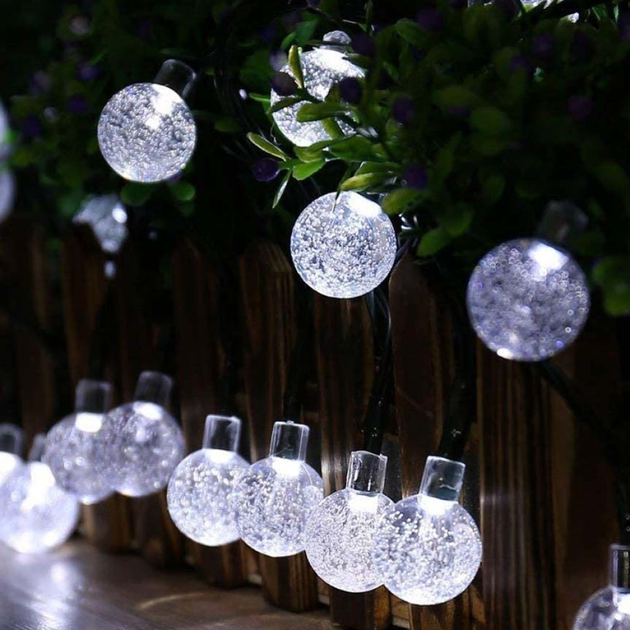 Светодиодная уличная гирлянда "Шарики прозрачные" 40 LED, 8м + переходник, 220V, IP44, Холодный белый - Фото 6 Светодиодная уличная гирлянда "Шарики прозрачные" 40 LED, 8м + переходник, 220V, IP44, Холодный белый - изображение 6
