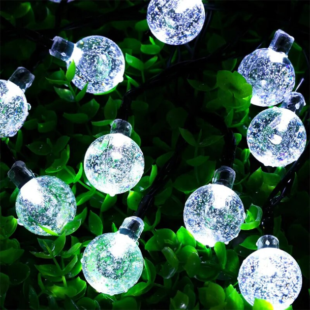 Светодиодная уличная гирлянда "Шарики прозрачные" 40 LED, 8м + переходник, 220V, IP44, Холодный белый - Фото 7 Светодиодная уличная гирлянда "Шарики прозрачные" 40 LED, 8м + переходник, 220V, IP44, Холодный белый - изображение 7