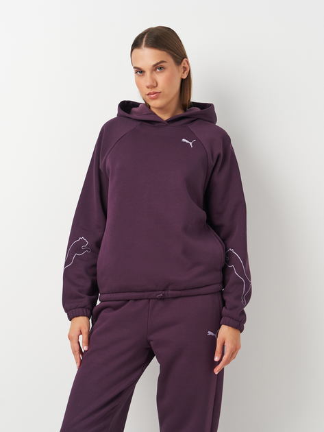 Акція на Худі тепле жіноче Puma Motion Hoodie Fl 68168144 L Фіолетове від Rozetka