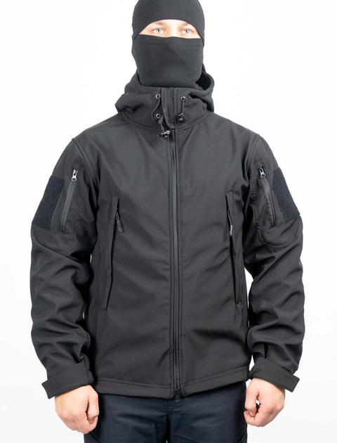 Тактична Куртка WinTac Soft Shell Viking Black M чорна - зображення 1