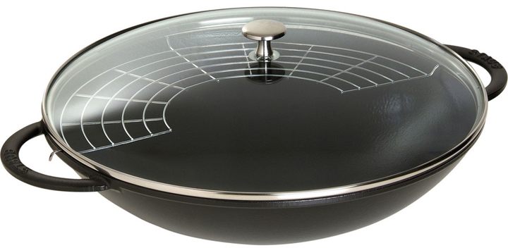 Patelnia Wok Staub Czarna 37 cm (3272343139236) - obraz 1