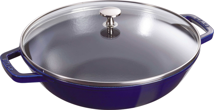 Patelnia Wok Staub Niebieska 30 cm (3272340019937) - obraz 1