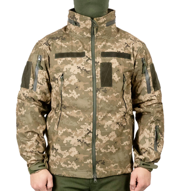 Демісезонна тактична куртка WinTac Soft Shell Stalker MM14 XXL піксель - изображение 1