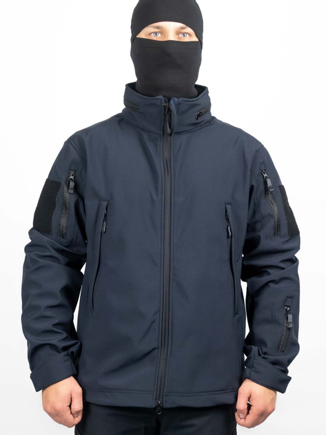 Демісезонна тактична куртка WinTac Soft Shell Stalker Dark Navy Blue S темно-синя - изображение 1