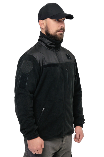 Тактична флісова кофта WinTac Jacket Black Ultrasoft М-300 4XL чорна - зображення 1