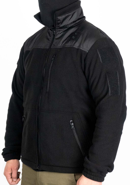 Тактична флісова кофта WinTac Sarmat black Fleece 280 гр/м 4XL чорна - зображення 1