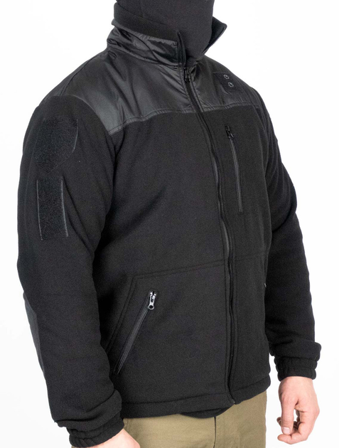 Тактична флісова кофта WinTac Sarmat black Fleece 280 гр/м 3XL чорна - зображення 2