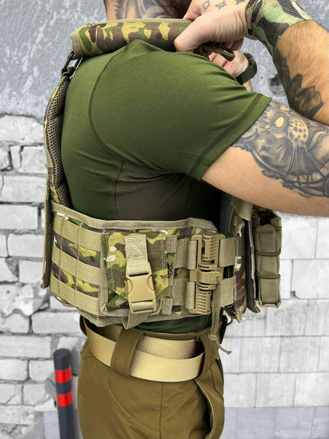 Тактична плитоноска Cordura 1000D із системою MOLLE та комплектом підсумків Multicam - зображення 2