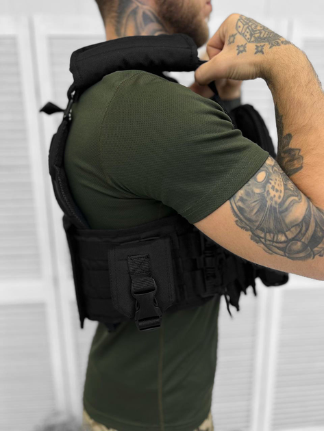 Тактична плитоноска з Cordura 1000D із системою швидкого скидання підсумками Black - зображення 2