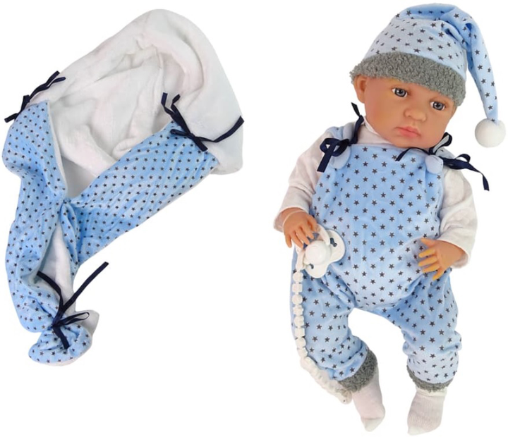 Lalka bobas LEAN Toys Niebieska 46 cm (5905214972073) - obraz 4